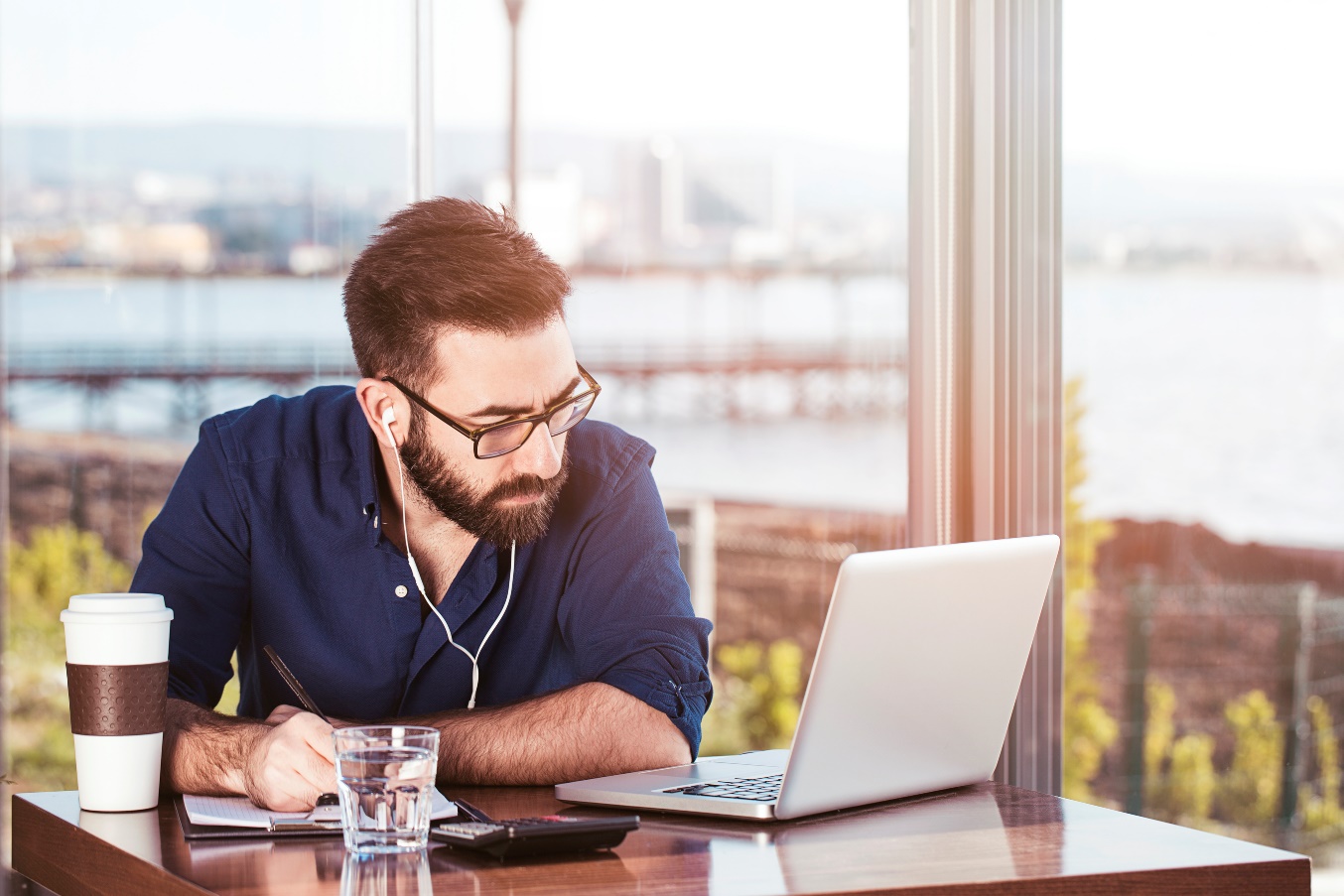man-working-from-home-video-call